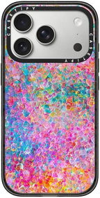 CASETiFY Impact iPhone 17 Pro Case [Slim/Compatible with Magsafe / 8.2 ft. 4X Military Grade Drop Protection] - My Neon Summer - Clear Black