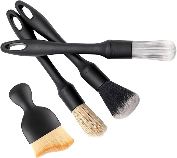 4PCS Car Detailing Brush Set, Ultra Soft Bristle Car Wash Brushes for Interior and Exterior Detailing Professional Auto Cleaning Kit for Cars Wheels Vents Car Care Accessories and Wash Equipment