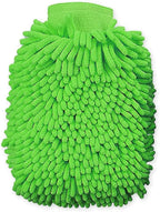 House Cleaning and Car Wash Mitts, Home Dusting Microfiber Gloves, Washing Clean Polish Faster (2-Pack, Green)