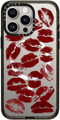 CASETiFY Impact iPhone 15 Pro Max Case [Slim/Compatible with Magsafe / 8.2 ft. 4X Military Grade Drop Protection] - Hot Lips - Clear Black