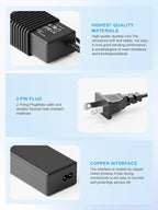 56W AC Power Adapter Charger for NOCO GB70 GB150 GB250+ GB251+ GB500 UltraSafe Lithium Jump Starter Portable Jump Starter Power Supply Cord