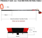 Telescopic Rod Window Cleaning Water Guide, Telescopic Wash Brush Telescopic Rod, PV Tool Cleaning Device, Wash Brush, Window Cleaner,7.2M