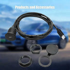 Single Port USB C 2.0 Male to USB C 2.0 Female Extension Cable,Flush Mount Waterproof Panel Cable for Car,Truck,Boat,Motorcycle Dashboard 3.3ft
