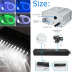 AZIMOM 10W RGBW Twinkle 450pcs Fiber Optic Starlight Lights with Meteor Shooting Star Kits Sound Activated 0.03in 9.8ft Fiber Strands Car Home Ceiling Roof Decor