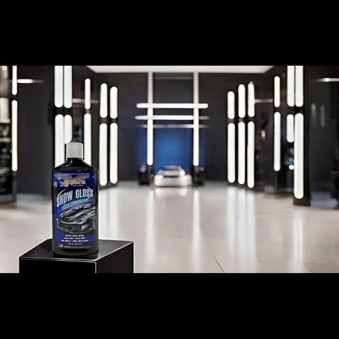 Gliptone Show Gloss Liquid Carnauba Wax, 16 oz. Deep Shine, Easy Application, Removes Tar, Sap and Road Film, Long-Lasting Protection for All Paint Finishes