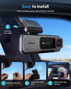 BOTSLAB 4K Dash Cam Front and Rear, 64GB SD Card Included, 170° Ultra Wide 4K+2K Dashcam with ADAS, Night Vision, 24/7 Parking Mode, IMX415 STARVIS Sensor, WDR, 5.8GHz WiFi,Built-in GPS,Loop Recording