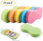 Huvai 10 Pack Car Wash Sponges Multi-Functional Sponge Multi-Color Cleaning Sponges with Vacuum Compressed Packing