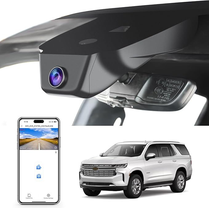 Mangoal 4K Dash Cam Custom fit for Chevy Suburban/Tahoe 2023-2026(Model A), LS LT RET Z71 Premier High Country, Integrated OEM Look, UHD 2160P Video, WiFi & App, GPS, 64GB Card