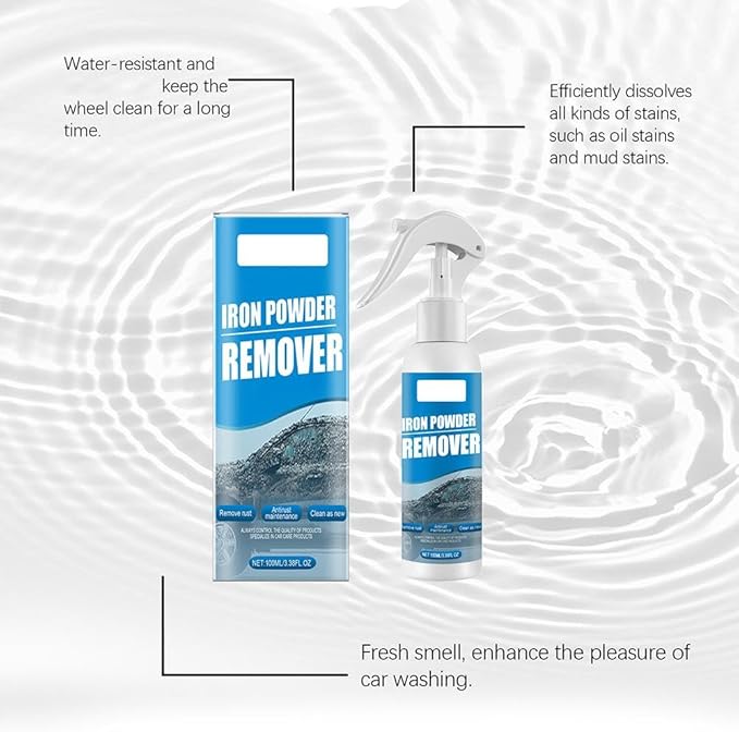 Iron Powder Remover,Car Rust Removal Spray,Color Changing Rustout Instant Remover for Wheels and Paint,Multifunctional Paint Cleaner for Car Maintenance and Metal Iron Cleaning