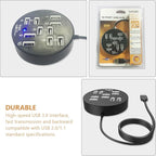 Housoutil USB Splitter 10 Port USB Hub Laptop Accessory Data Dock Station Easy Connection Cable