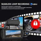 64GB Dash Cam Front and Rear for Cars with Night Vision, 1080P Dual Lens Dash Camera Inside and Outside, 24H Parking Monitor, Motion Detection, Loop Recording, Car Camera with Audio