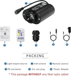 AKEPO Mini Size 6W Twinkle Fiber Optic Light Engine Only, RGBW Bluetooth APP Control + Music Sync + 28-Key Remote Control for Car Home Star Headliner