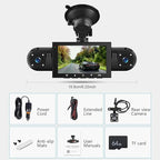 360 Degree View 4 Channel Dash Cam Front and Rear Inside Left Right, Dash Camera for Cars, 1080P Full HD 170 Deg Wide Angle Dashboard Camera with 64GB Card,G-Sensor,Loop Recording，Night Vision