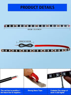 YM E-Bright 4Pcs Led Strip Lights for Car, 24inch Waterproof IP68 Car Underglow Strip Lights Decoration 36SMD 12V Led Interior Exterior Lights Strip for Cars Motorcycles Truck Golf Cart Boat - Pink