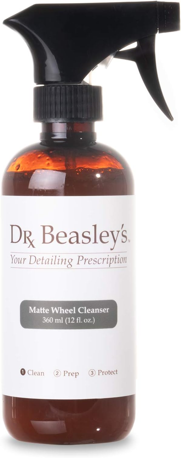 Dr. Beasley's Matte Wheel Cleanser 12 fl oz - Restores Matte, Satin Powder Coated Finish to Original Look, Removes Brake Dust, Road Grime, No Fillers or Residue, Safe pH Balanced