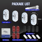 4Pcs Car LED Lights Interior Wireless, 7 Colors Interior Car Lights with 6 Bright LED Lamp Beads, Portable USB Rechargeable Car Interior Led Night Light for Car Decor