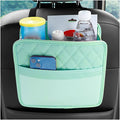 Car Seat Back Organizer, Leather Multipurpose Collapsible Vehicle Backseat Hanging Bag, Portable Automotive Interior Seat Storage Organizer, Universal for SUV RV Truck (Green)