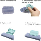 Magic Window Track Cleaning Tools Set, Window Sill Track Cleaner Tools, Clean Scraper, 3Pcs Cleaning Brush and 6Pcs Replacement Cloth, 2Pcs Clean Brush