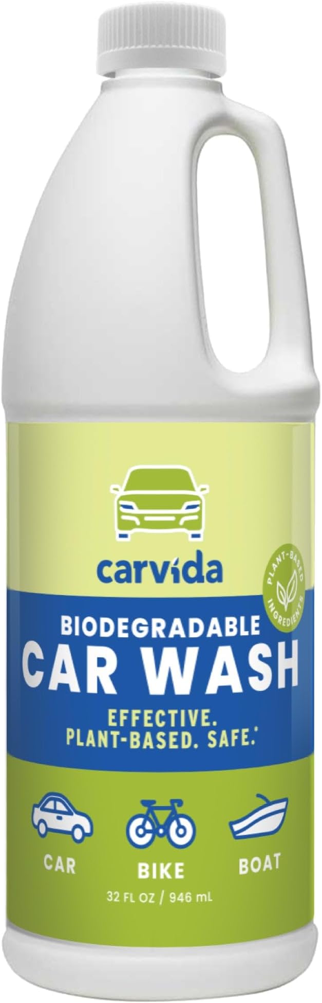 Carvida Biodegradable Car Wash, Non-Toxic, Low-Foam, Environmentally-Friendly Plant-based Concentrate, 32oz
