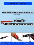 YM E-Bright 4Pcs Led Strip Lights for Car, 12inch Waterproof IP68 Car Underglow Strip Lights Decoration 18SMD 12V Led Interior Exterior Lights Strip for Cars Motorcycles Truck Golf Cart Boat - Yellow