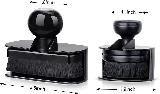 2pcs Large Car Tire Shine Applicator,Vegan Tire Shine Brush - Automotive Tire Dressing Applicator Brush with Storage Stand for Tire Detailing & Car Wash Kit, 3.6 Inch Length (Black & Orange)