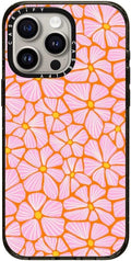 CASETiFY Impact iPhone 15 Pro Max Case [Slim/Compatible with Magsafe / 8.2 ft. 4X Military Grade Drop Protection] - Mosaic Flowers by Sandra Hutter - Clear Black