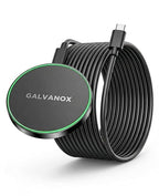 Galvanox Stick-On Magnetic Wireless Charger, Compatible with MagSafe (15W) iPhone Fast Charging, Low-Profile Pad for Wall, Home Office, Magnet Car Mount with Removable USB-C (Adhesive Mounting)