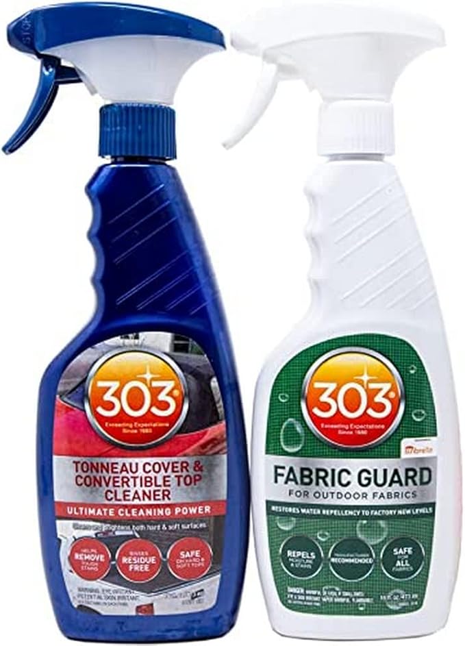 303 Products (30520) Convertible Top Cleaning and Care Kit with Cleaner and Fabric Guard Helps Maintain Water Repellency, Protects Fabric Convertible Tops and Tonneau Covers, 32 fl oz
