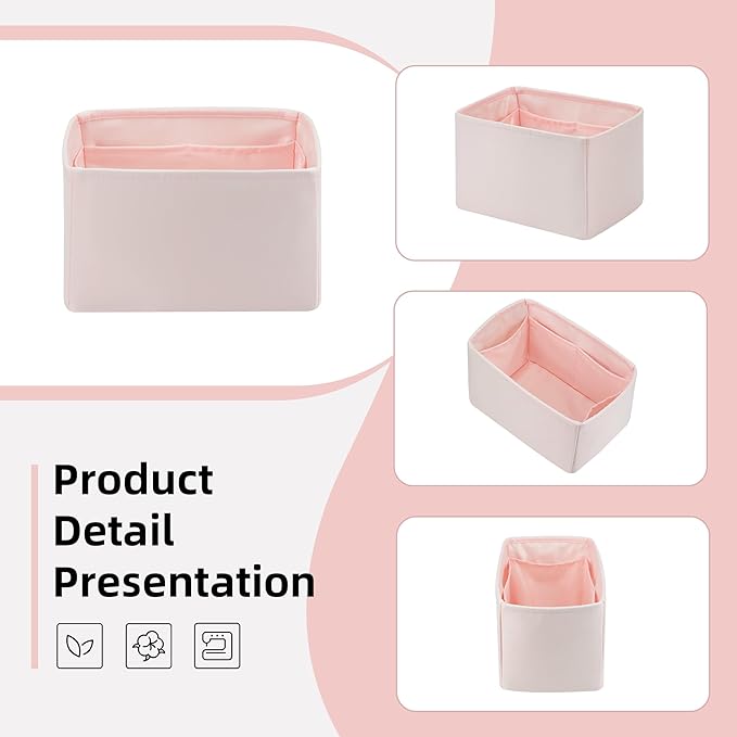 DGAZ Silk Purse Organizer Insert Fits LV Speedy 16/20/25/30/35/45 bags，Silky Smooth Bag Organizer，Luxury Handbag & Tote Shaper（Pink，SP25）