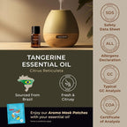 100% Pure Tangerine Essential Oil - 0.34 Fl Oz - Tangerine Oil for Hair, Skin, Diffuser, Aromatherapy & DIY Candle Making Scent