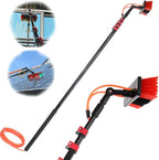 Window Cleaning Pole Kit, Window Cleaning Brush with Extended Handle and Water Hose Solar Panel Cleaning Kit with Extension Pole High Window Cleaning Telescoping Pole,29FT/9M