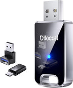 OTTOCAST Mini Edge 2025 Wireless Carplay Adapter & Android Auto Wireless Adapter for Apple iPhone Samsung Android Phone 2-in-1, USB Car Accessories, 5 GHz Wi‑Fi Bluetooth 5.0 Voice Control Plug & Play