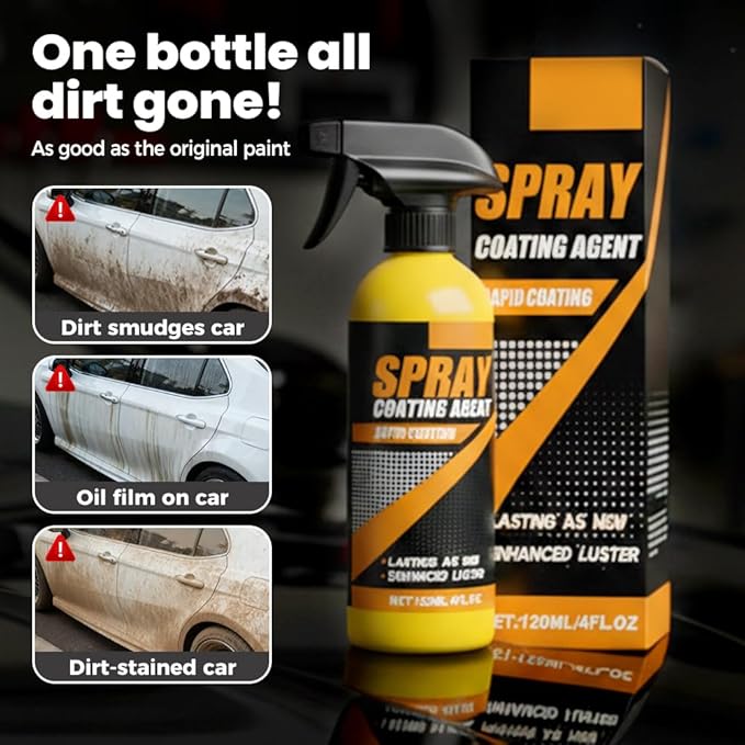 Hydrophobic Ceramic Coating, 2026 Upgraded Car Coating Spray, Car Quick Acting Coating Agent Sprays, Easy to Spray Auto Paint Protection, Hydrophobic & Gloss Enhancer (2)