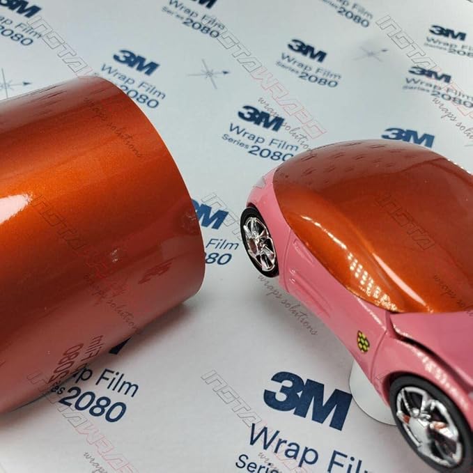 3M Car Wrap Roll 2080 Gloss Fiery Orange | G364 | (5ft x 5ft (25 Sq/ft)) | Automotive Vinyl Wrap for Cars - Car Interior Wrap & Exterior | w/Free Instawraps Pro Glove
