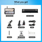Solar Wireless Backup Camera with 5” IPS Monitor, Reversing System Powered by Rechargeable Battery and Solar Panel, 3-min Easy Installation, IP68 Waterproof, for Car, Trailer, RV, Pickup