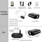 Firework 16W RGBW Fiber Optic Lights Star Ceiling Light Kit with Fiber Optical 460pcs 0.03in 9.8ft/3m - APP/Remote Control + Music Mode Sound Sensor Light Source for Bedroom, Home Theater & Car Decor