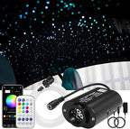 AKEPO 6W Mini Size Twinkle RGBW Fiber Optic Lights, Mixed 295pcs 9.8ft/3m Music Activated APP Control Optical Fiber Optic Star Ceiling Light Kit for Home and Car Starlight Headliner Kits