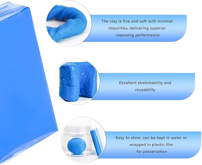 4 PCS Car Clay Bar, 100g No Scratch Premium Grade Auto Detailing Claybar Cleaner Kit, Damage Free Magic Clay Bars for Vehicle Paint Surface Glass, Car Accessories