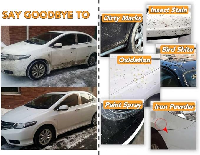 Biodison & Lee 1 Pcs Clay Mitt for Car Detailing - Fine Grade Clay Bar Mitts,Synthetic Clays Mit to Remove Paint Overspray, Water Spots, Tree Sap, Rail Dust from Paint, Glass, Plastic Surfaces