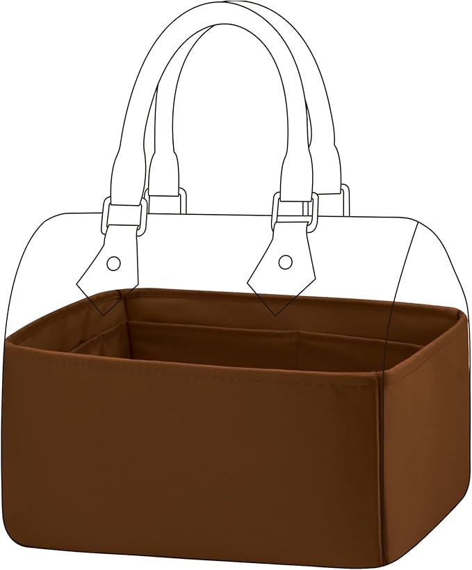 DGAZ Silk Purse Organizer Insert Fits LV Speedy 16/20/25/30/35/40/45 bags，Silky Smooth Bag Organizer，Luxury Handbag & Tote Shaper(Gold,SP40)