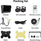 AHD Dual Backup Camera with 7'' 1080P DVR Monitor, Front and Rear View Camera Waterproof Night Vision Reversing Camera for Truck Pick Up RV Camper Bus 12V-36V