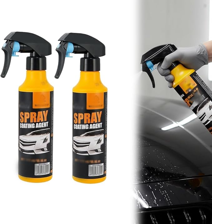 Hydrophobic Ceramic Coating, Upgraded Car Coating Spray Car Quick Acting Coating Agent Sprays, Easy to Spray Auto Paint Protection Long-Lasting Shine (A-2Pcs)