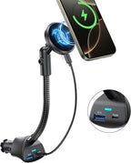 for Magsafe 15W Car Mount Wireless Phone Charger Cigarette Lighter，Car Magnetic Vent Mount Holder with Dual Port PD&QC for Magsafe Fast Charging for iPhone Air/17/16 15 Pro Plus Max 14 13 12