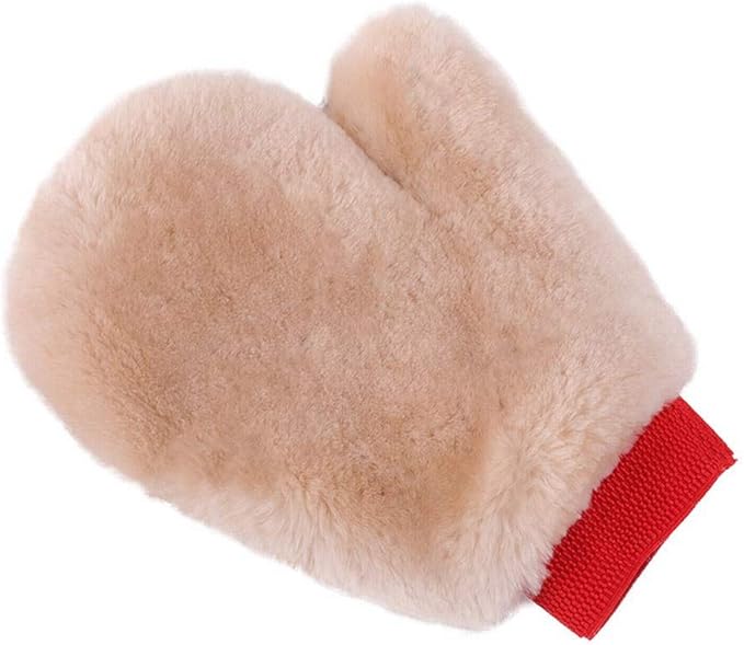 OKAYDA Natural Lambskin Wool Car Wash Mitt Extra Large Size Scratch-Free Sheepskin Wash Mitt
