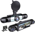 Wireless Dash Cam Front and Rear Camera System,360° 4 Channel Dash Cam 1080p Full View Car Dashcam System,Night Vision,Loop Recording,Parking Monitor,for Taxi,Fleet,Family Vehicles
