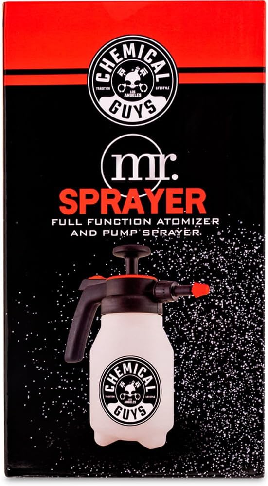 Chemical Guys Mr. Sprayer Full Function Pressure Atomizer and Pump Sprayer, Professional 50 oz Spray Bottle for Cleaning & Washing, for Home, Garden, Car Detailing, Easy Pump Action and Adjustable