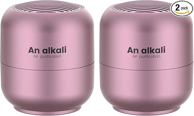 Fridge Deodorizer – 2 Pack Refrigerator Odor Eliminator, Lasts 10 Years, Chemical-Free Fresh Odor Eliminator Kit, More Effective Than Baking Soda, for Kitchen Appliances, Closet, Car, Pet Areas-Pink
