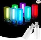 iFunyLED Car Interior USB LED Night Light, Touchable Dimming with 13 Modes of Car Ambient Lighting Kit, Frosted Glass Bottle Lamp, Car Interior Accessories Suitable for Most Vehicles, Pack of 2