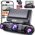 ENLIK Dash Cam Front and Rear 360 Dashcam 4 Channel Car Camera Dash Camera for Cars, QHD 2K+1080P*3 Camara with 128GB Card, 5G WiFi &APP Control, Night Vision/G-Sensor, 168°Wide Angle, Parking Mode
