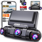 ENLIK Dash Cam Front and Rear 360 Dashcam 4 Channel Car Camera Dash Camera for Cars, QHD 2K+1080P*3 Camara with 128GB Card, 5G WiFi &APP Control, Night Vision/G-Sensor, 168°Wide Angle, Parking Mode